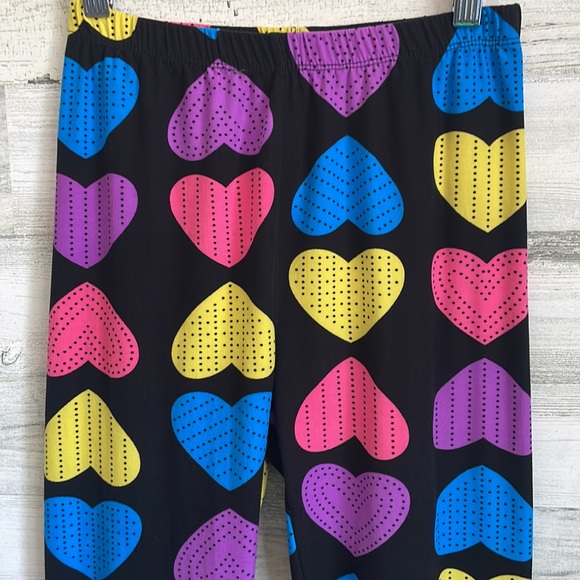 Adorable Colorful Heart Neon Love Leggings One Size - Picture 2 of 14